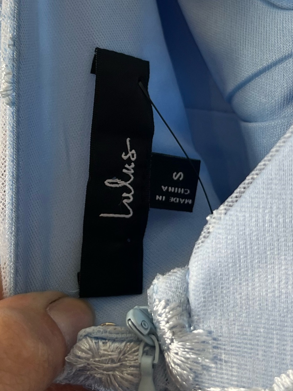 Lulu's Distinctly Sweet Blue Floral Embroidered Tie Strap Midi Dress - Picture 14 of 15